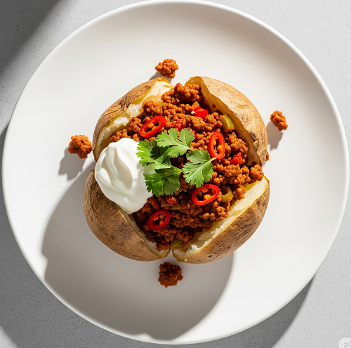 Baked Potato With Spicy Mince 