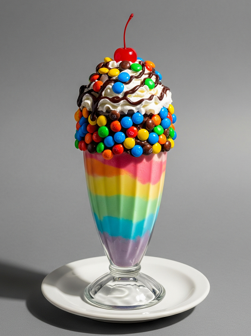 M & M Rainbow Milkshake 